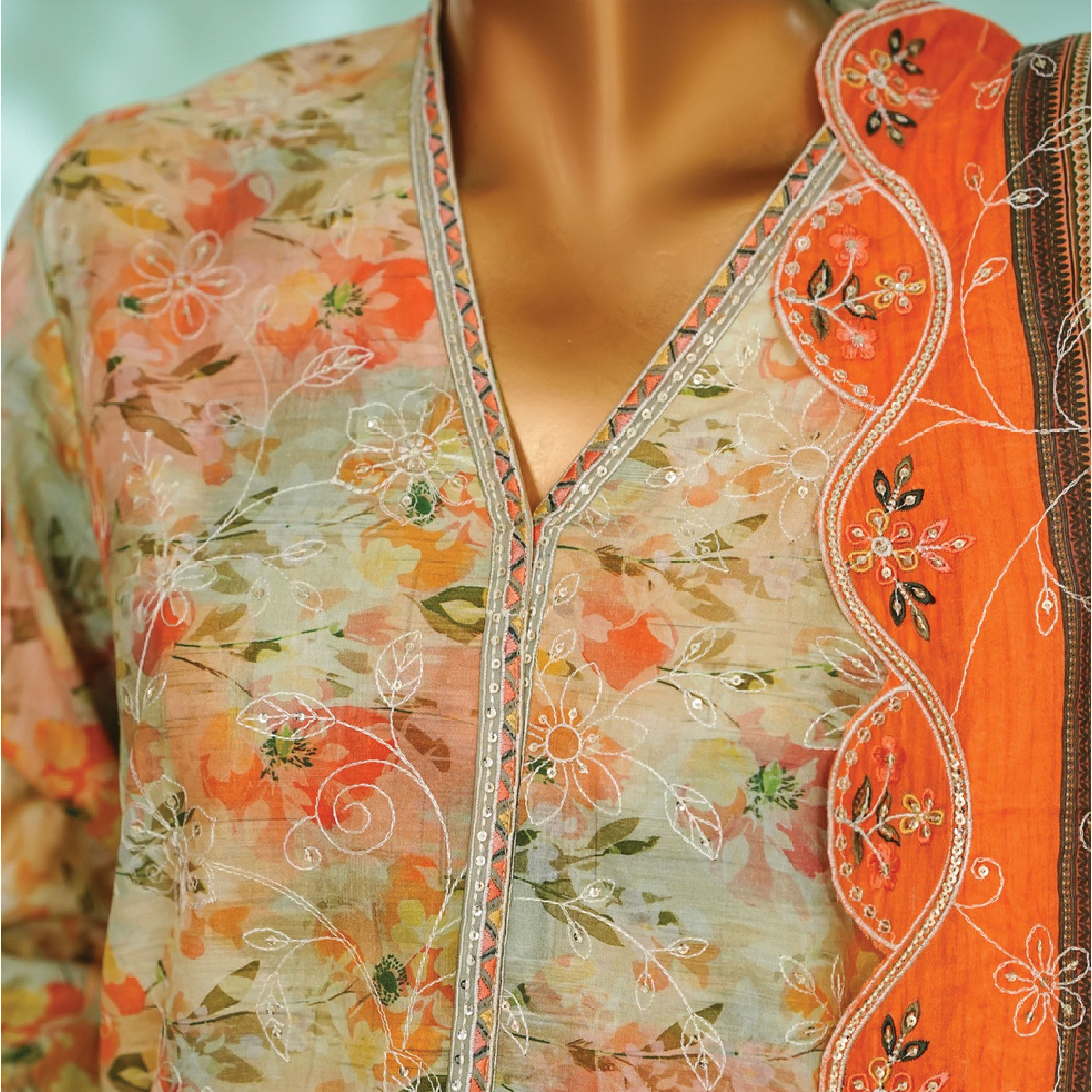 Canvas of Textured Sophistication - Pakistani designer suits india