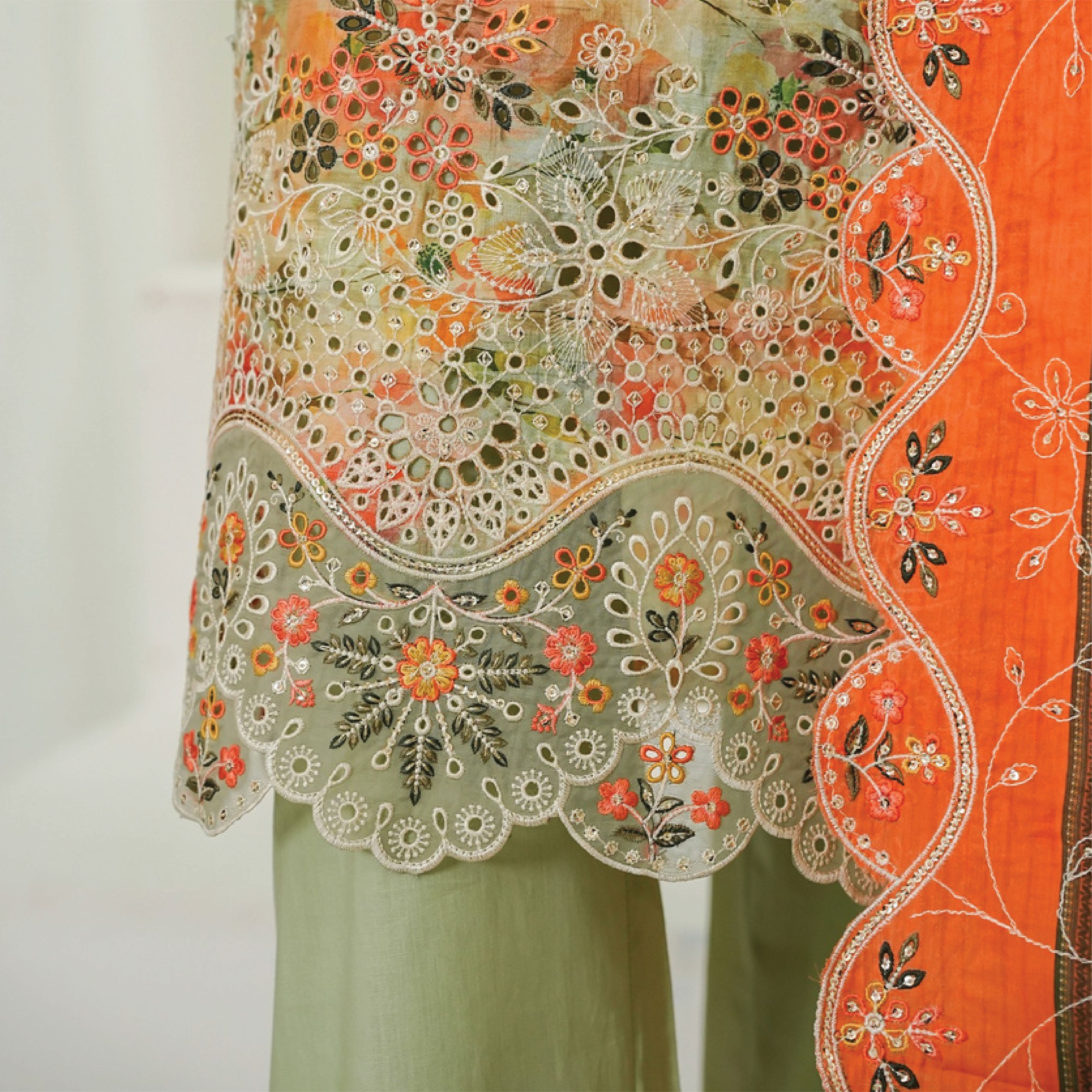 Canvas of Textured Sophistication - Pakistani designer suits india