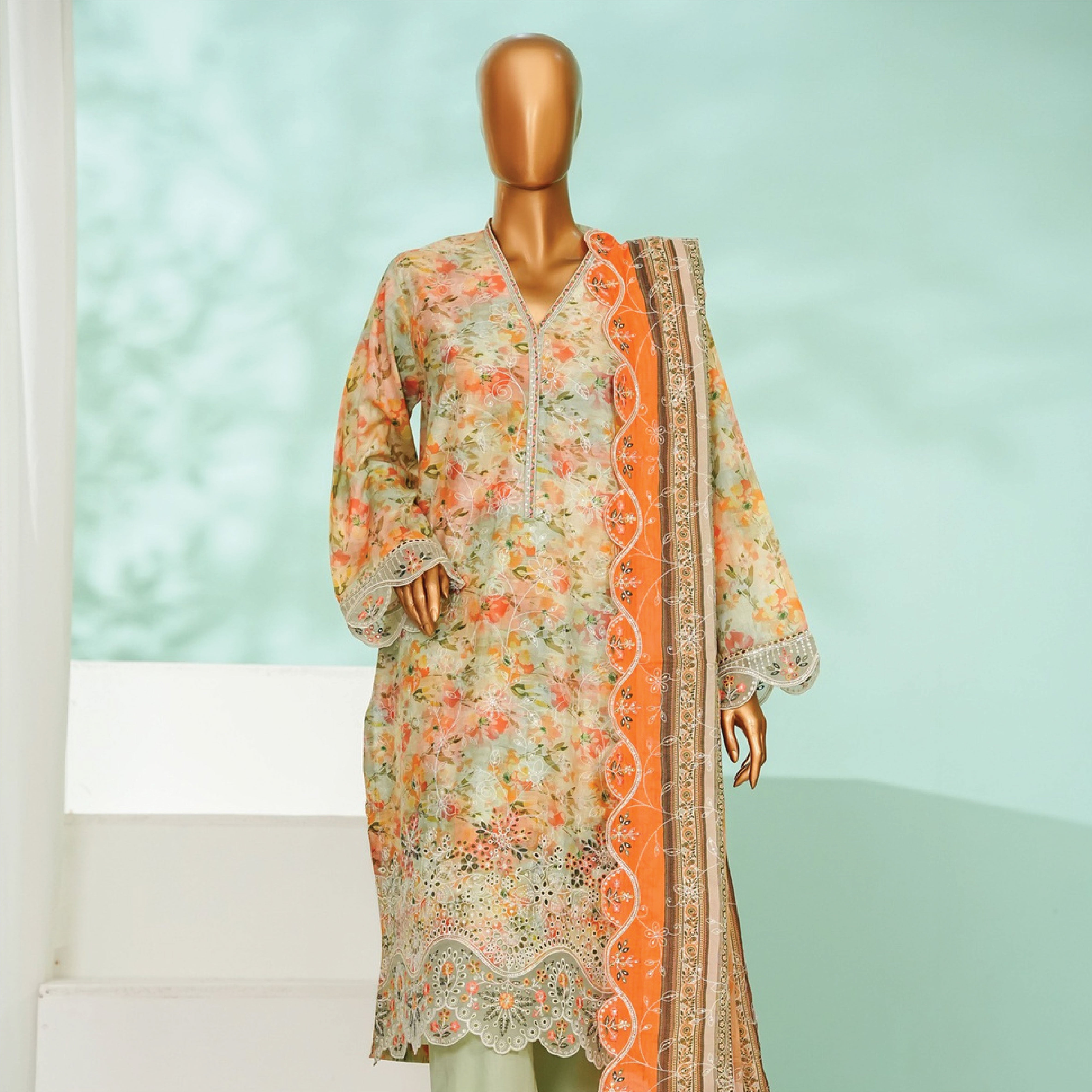 Canvas of Textured Sophistication - Pakistani designer suits india