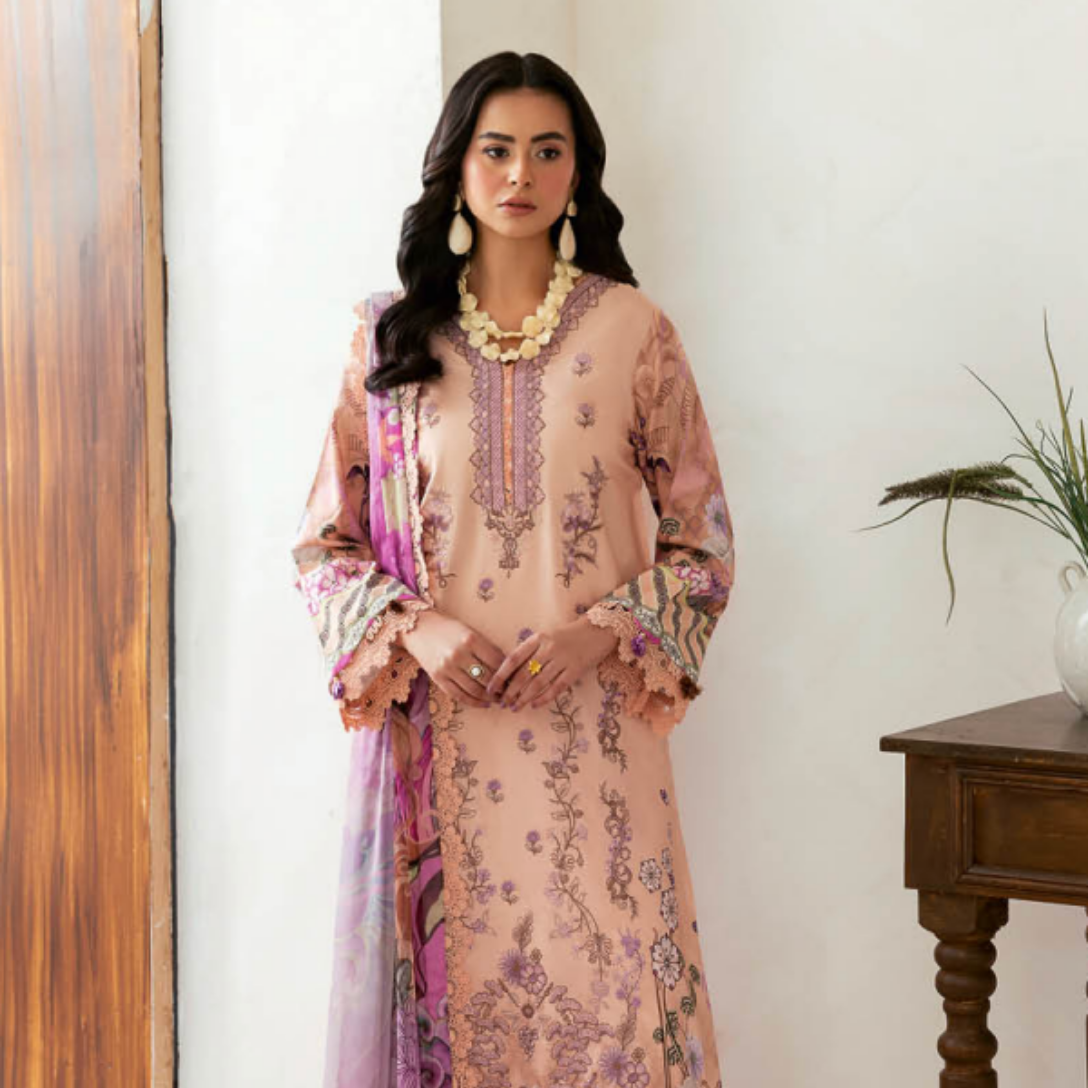 Blushing Peach Floral Suit Luxury Pakistani suits India