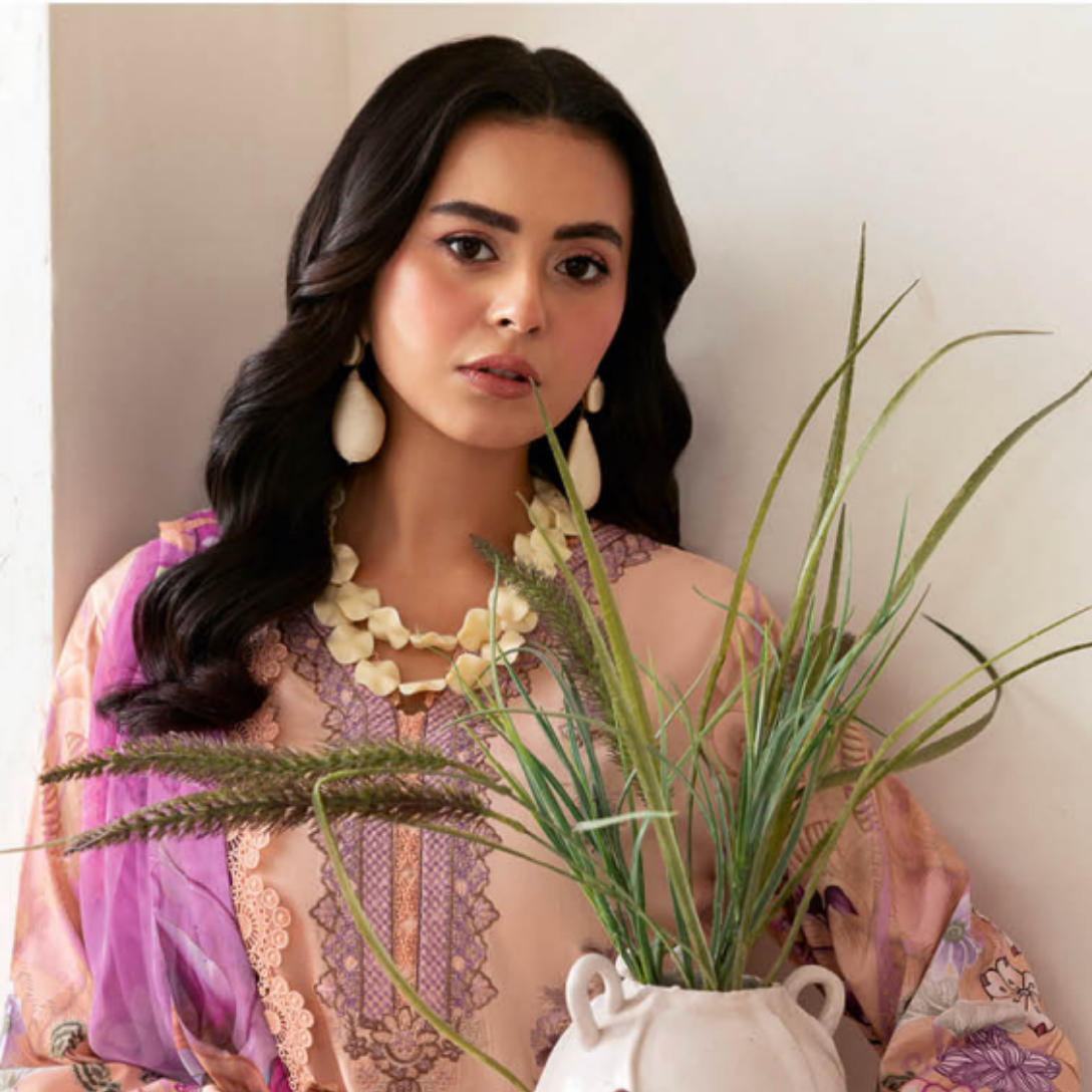 Blushing Peach Floral Suit Luxury Pakistani suits India