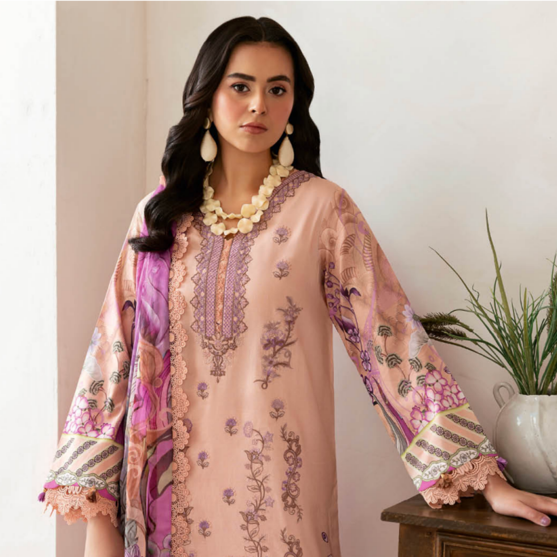 Blushing Peach Floral Suit Luxury Pakistani suits India